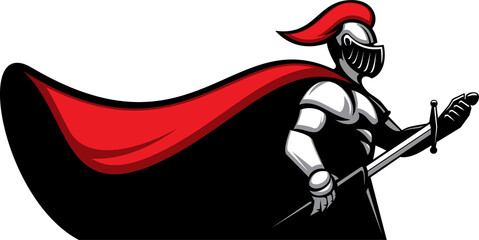 Knight mascot heraldic vector medieval warrior