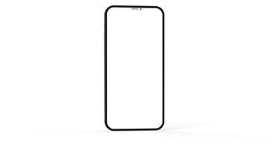 3d smartphone with blank screen isolated