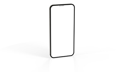3d smartphone with blank screen isolated