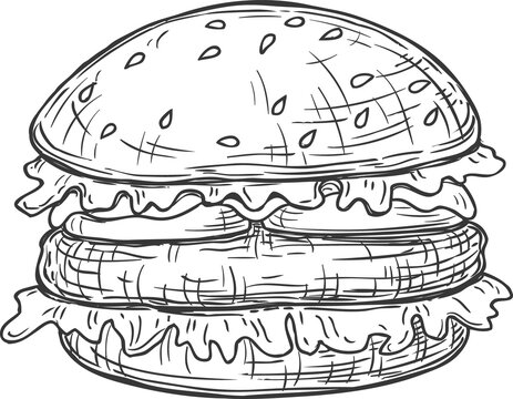 Cheeseburger fastfood snack isolate hamburger icon