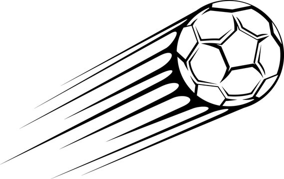 Football soccer ball trace isolated goal kick icon