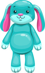 Teddy bunny kids toy isolated blue cartoon rabbit