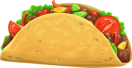 Taco, fast food icon, menu snack, Mexican cuisine
