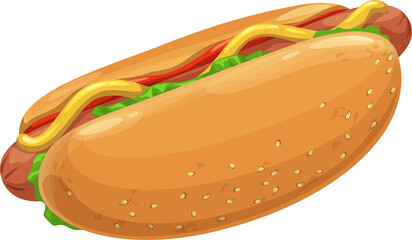 Hot dog, fast food menu icon, sandwich snack