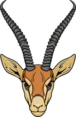 Antelope icon, animal wild hunting trophy head