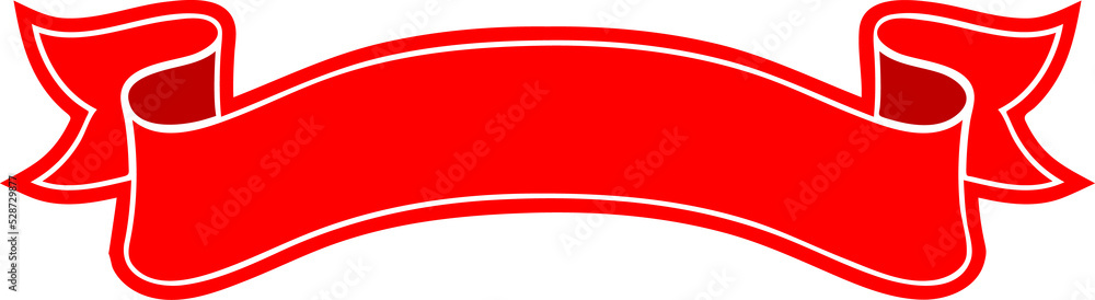 Canvas Prints single red ribbon banner with curved edge isolated