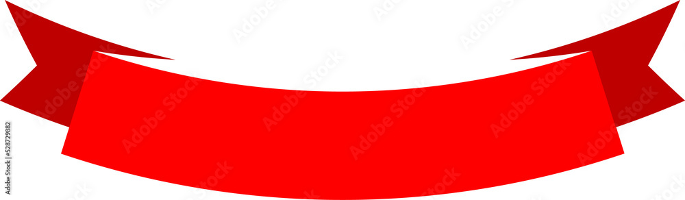 Wall mural red ribbon isolated vintage scroll with curve edge