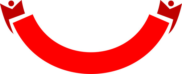 Red decorative ribbon banner isolated tape icon