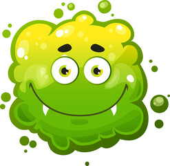 Microorganism germ isolated laughing cartoon virus