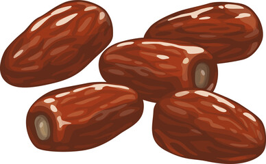 Dried dates vector icon, sugared fruits or berries