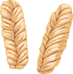 Dried melon vector icon, sugared fruit pigtail