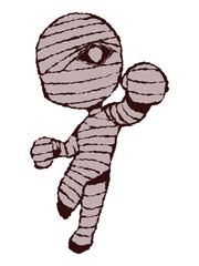 包帯ぐるぐる巻きのミイラのイラスト素材