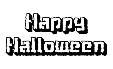 シンプルな少しガタついたHappy Halloweenの文字素材