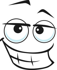 Cartoon face vector ogle facial expression, smile