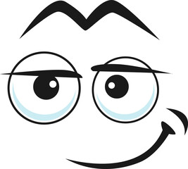 Cartoon face vector funny smirk cute smile emoji