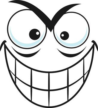 Cartoon face vector malefactor gloat laugh emoji