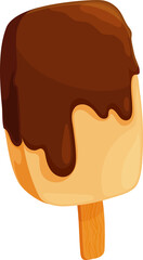 Sweet eskimo chocolate glaze ice cream isolated