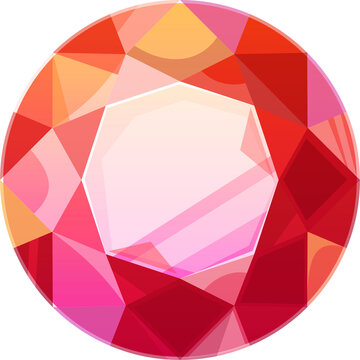 Pomegranate stone, fire opal ruby gem isolated