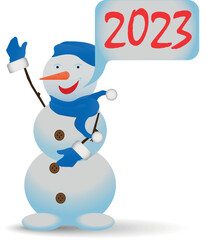 snowman on a white background 2023