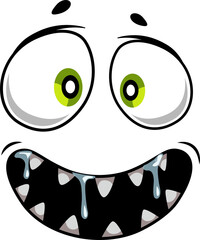 Cartoon face vector icon, happy laughing emoji