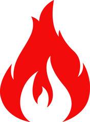 Fire, campfire isolated vector icon, torch flame