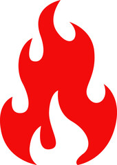 Fire with long waving red tongues vector icon
