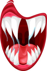 Monster mouth vector icon, creepy yell alien jaws
