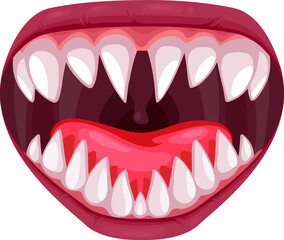 Monster animal or alien maw laughing mouth icon