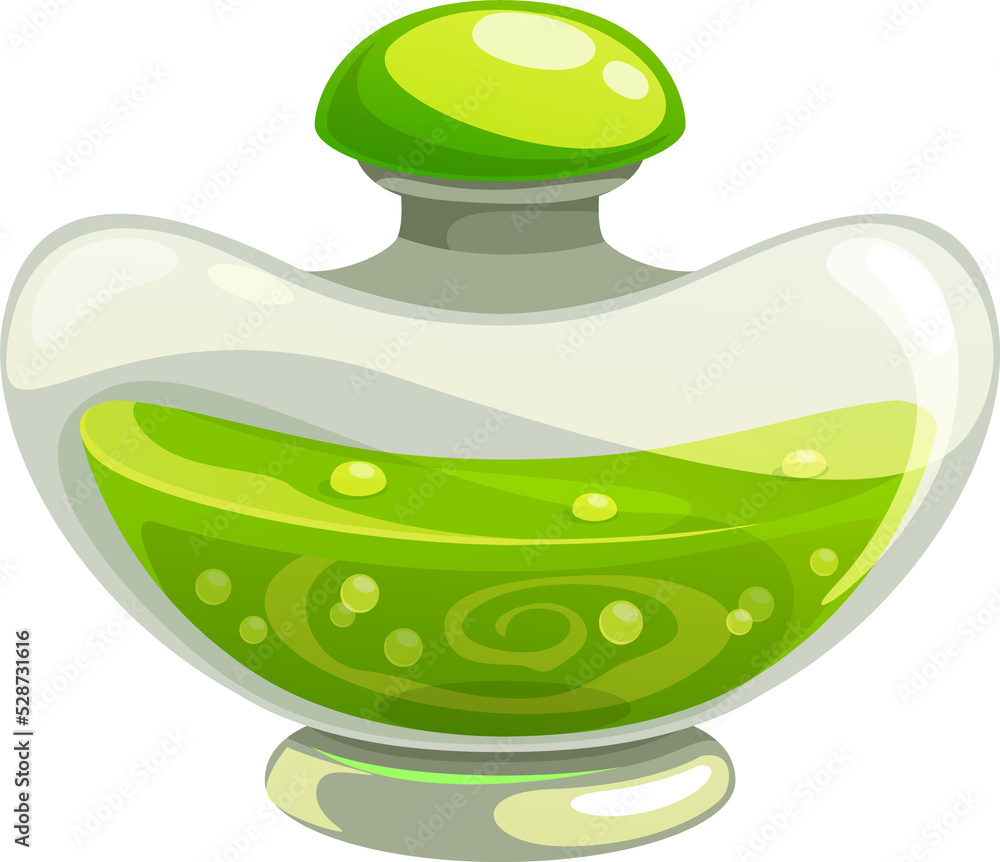 Aufkleber potion bottle green magic elixir flask vector icon
