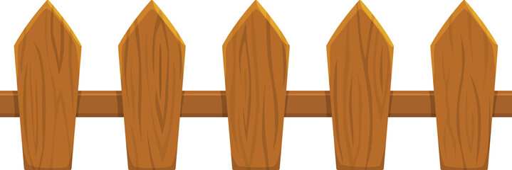 Rural fence of wood, horse barrier realistic icon