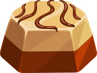 Chocolate candy, vector sweet dessert, patisserie