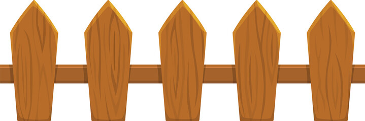 Wooden fence, vector farm or garden fencing border
