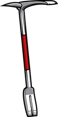 Firefighting crowbar instrument vector icon, tool