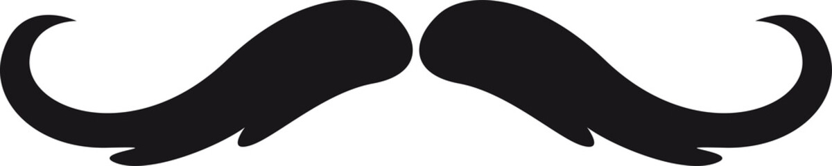 Mustache vector icon, man moustache silhouette