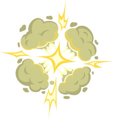 Mushroom cloud of atom bomb explosion isolated