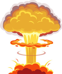Doomsday apocalypse bomb explosion isolated icon