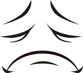 Upset emoticon sad face expression isolated icon