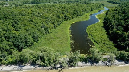Fototapeta na wymiar Natural wetlands marsh and waterways in Up State New York