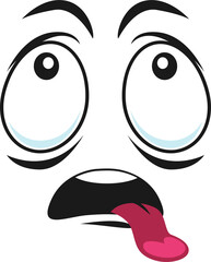 Obraz premium Strange stupid emoticon showing tongue isolated