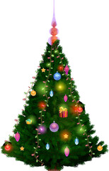 Christmas tree with Xmas and New Year lights