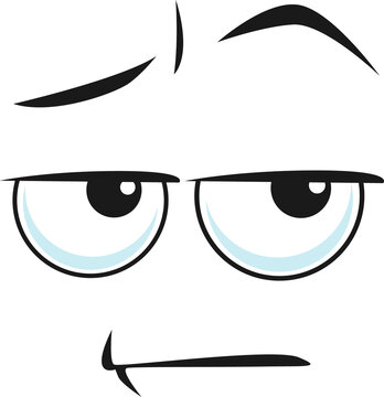 Apathetic emoticon with indifferent face isolated