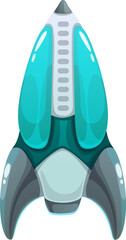 Alien space ship vector icon, cartoon rocket, ufo