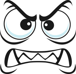 Angry emoticon vampire with fangs teeth isolated