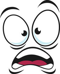 Shocked emoticon expression, puzzled emoji icon