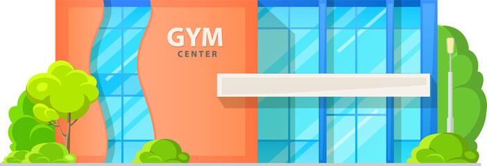Obraz premium Fitness gym building facade exterior sport center