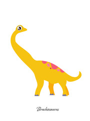Brachiosaurus. Vector illustration Dinosaur on the white background