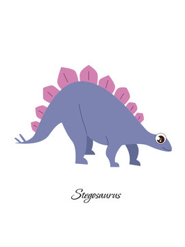 Stegosaurus. Vector illustration Dinosaur on the white background