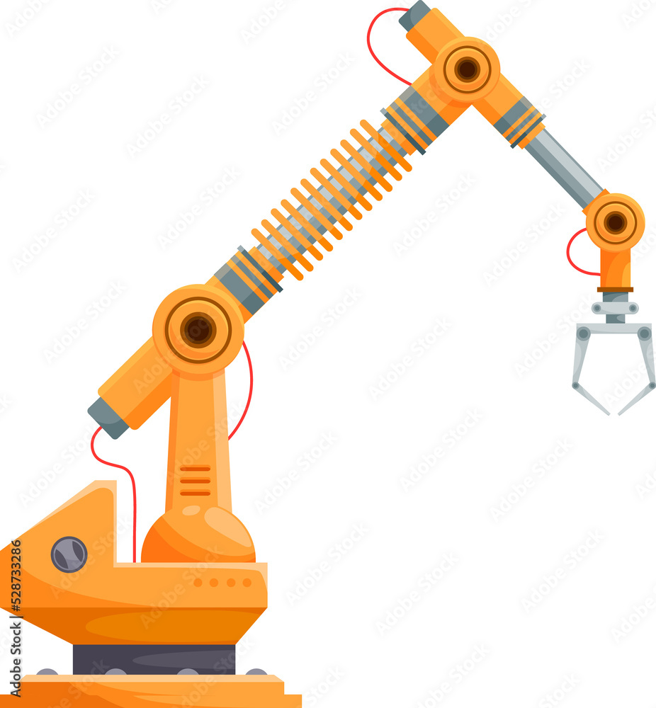 Aufkleber robotic arm with claw grabbing device isolated
