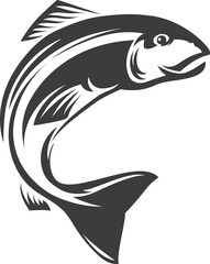 Obraz premium Salmon freshwater fish, seafood, marine food icon