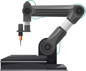 Welder robotic arm isolated industrial machine